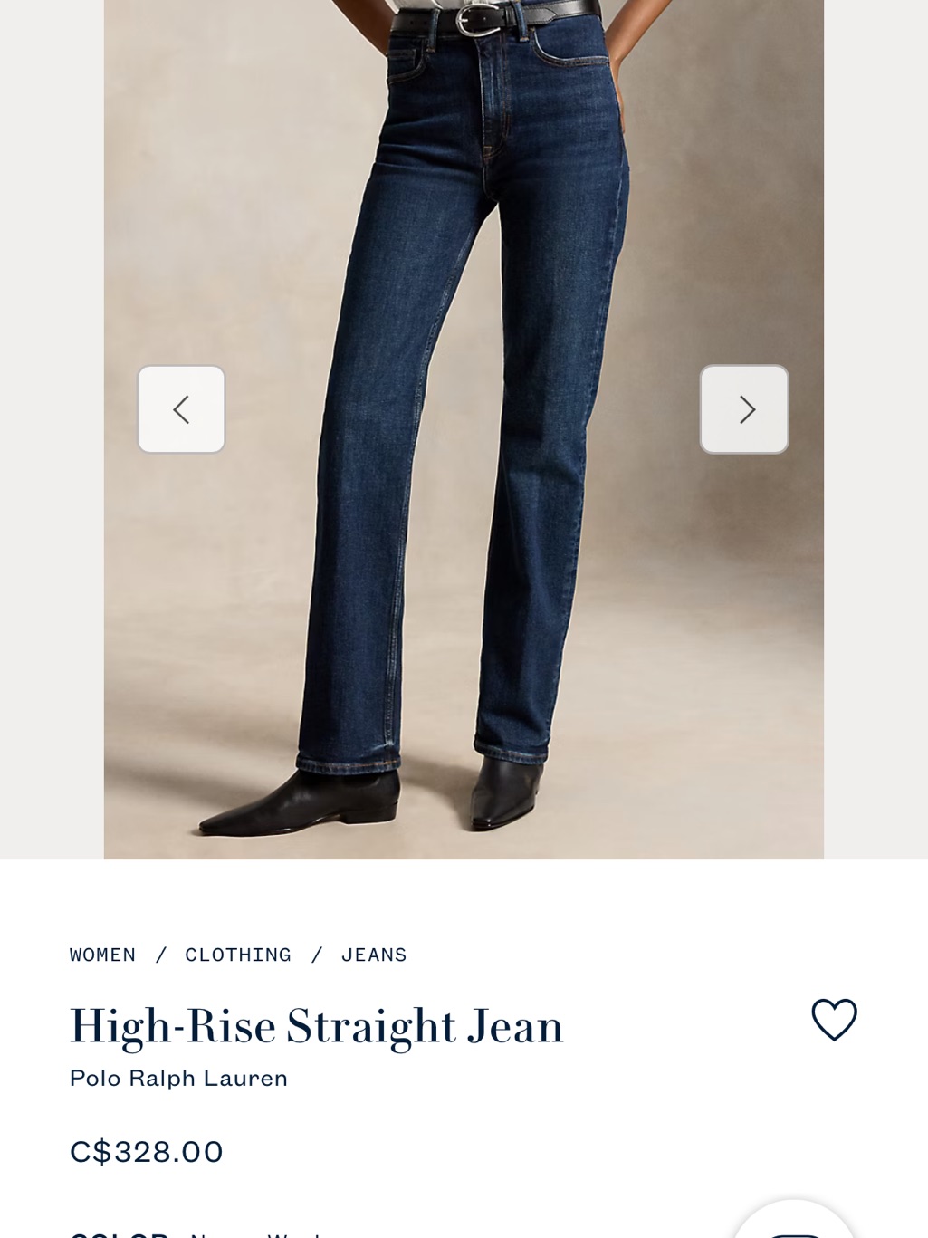 Polo By Ralph Lauren High-Rise Straight Jeans - Dark Indigo